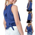 thumbnail image 2 of Kovlvoll Baby Girls Clothes Summer Tank Tops Open Tie Back Sleeveless Camisole Workout Running Sports Shirts 4-14years, 2 of 7