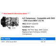 thumbnail image 2 of A/C Compressor - Compatible with 2003 - 2006 Acura MDX 3.5L V6 2004 2005, 2 of 2