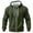 25#Army Green, variant on Mens Winter Hoodie Zip Up Thermal Waffle Knit Sweatshirt Jacket for Men Warm Long Sleeve Drawstring Hood Kangaroo Pocket Ribbed Cuffs Loose Fit Tops Army Green S