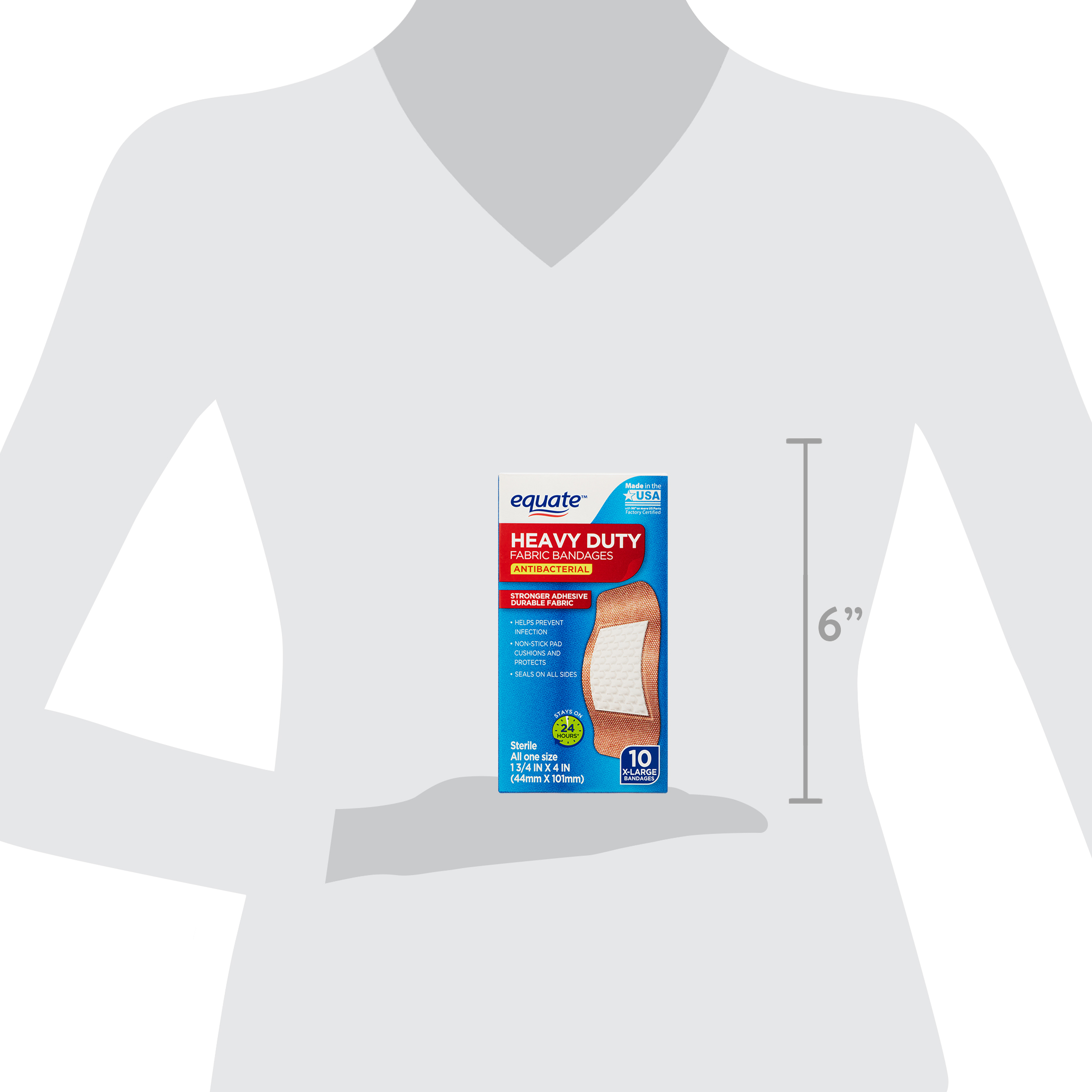 Curitas antibacterianas de tela resistente, extra grandes, 10 unidades 5