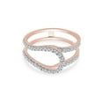 thumbnail image 3 of 1/3 CT Round Cut White Cubic Zirconia Enhancer Curve Guard Ring In 14K Rose Gold Plated 925 Sterling Silver (Color: White, Clarity: VVS1-VVS2, 0.33 Cttw) -8, 3 of 8