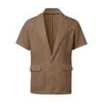 thumbnail image 4 of TrendOFT Mens Suit Sets Casual Formal Jackets And Shorts Two Piece Blazer Set Wedding Party Business Wear Coffee L, 4 of 7