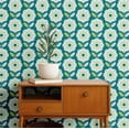 thumbnail image 2 of S4Sassy Peel And Stick Wall Covering, Retro Floral Removable Wallwrap - Green Instant Wall Makeover Mural For Bathroom, Laundry Room, Closet Interior - Self-Adhesive Wallpaper Vinyl -25"X 120", 2 of 7
