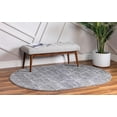 thumbnail image 4 of Unique Loom 3151522 7 ft. 10 in. x 10 ft. Geometric Trellis Frieze Oval Rug, Light Gray, 4 of 15