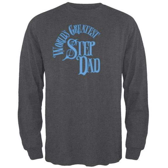 World's Greatest Step Dad Mens Long Sleeve T Shirt Deep Heather MD