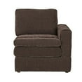 thumbnail image 2 of Luna 33 Inch Modular 1 Arm Corner Chair, Triple Plush Cushion Seat Brown- Saltoro Sherpi, 2 of 5