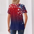 thumbnail image 4 of Iaqnaocc 4th Of July Womens Shirts Short Sleeve Button V Neck Patriotic American Flag Stars Tops Vintage Summer Freedom T Shirts for Women Dark Blue M, 4 of 4