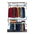 thumbnail image 2 of Reach-In Closet System Organizer, 48"W x 78"H x 16"D, Hanging Rod, Shelves and Gliding Pants Hangers, Chrome RS1039, 2 of 9