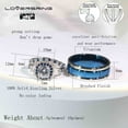 thumbnail image 2 of Adjustable size Wedding Ring Sets His And Hers Couples Women 925 Sterling Silver Blue Sapphire Diamond Man Titanium Wedding Bands, 2 of 8
