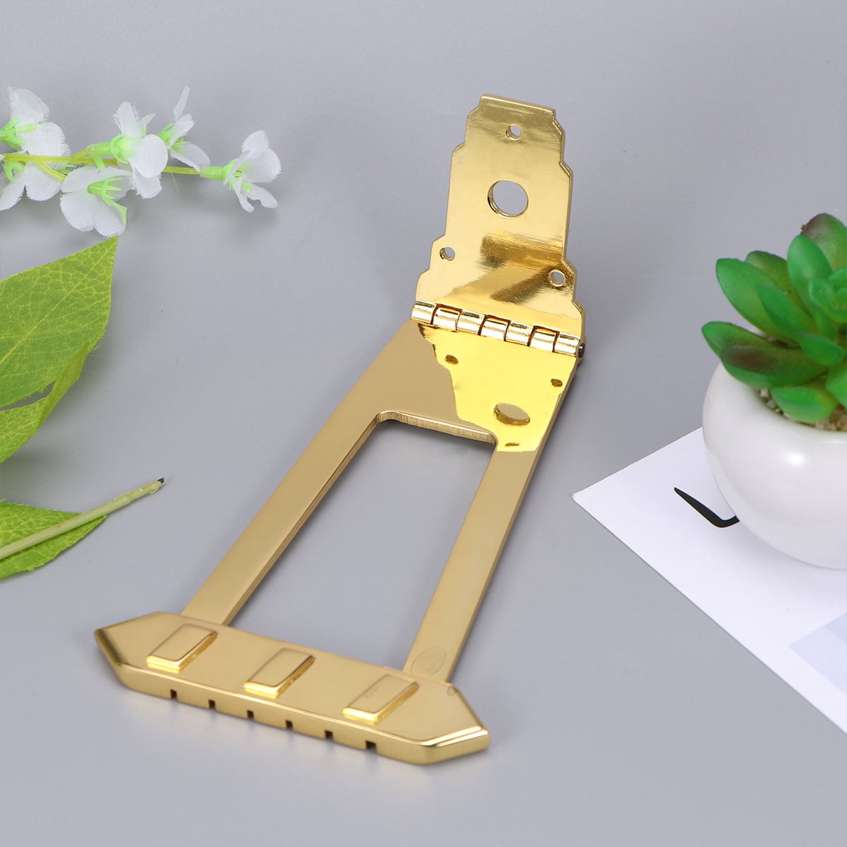 Clispeed Metal Guitar Tailpiece Set for Jazz Guitar Durable Golden Replacement with Screws