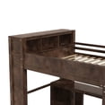 thumbnail image 6 of Harper & Bright Designs Queen Size Loft Bed with Wardrobe and Desk, Queen Solid Wood Loft Bed with Storage Shelves USB Charging Station, Brown, 6 of 12