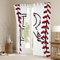 thumbnail image 3 of Homewish Cartoon Monogrammed R Black Out Curtains, White Red Baseball Curtains Pack of 2 (42x63 Each), Teens Kids Boys Girls Bedroom Curtains, Curtains and Drapes Decor, 3 of 6