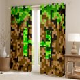 thumbnail image 2 of Manfei Kids Teens Personalized Initial Letter H Black Out Curtains,Brown Green Curtains Pack of 2 (42x63 Each),Construction Game Bedroom Curtains,Breathable Home Decor, 2 of 6