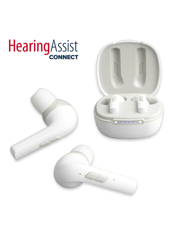 HearingAssist Connect Rechargeable Full Streaming Hearable kit White (2pc)