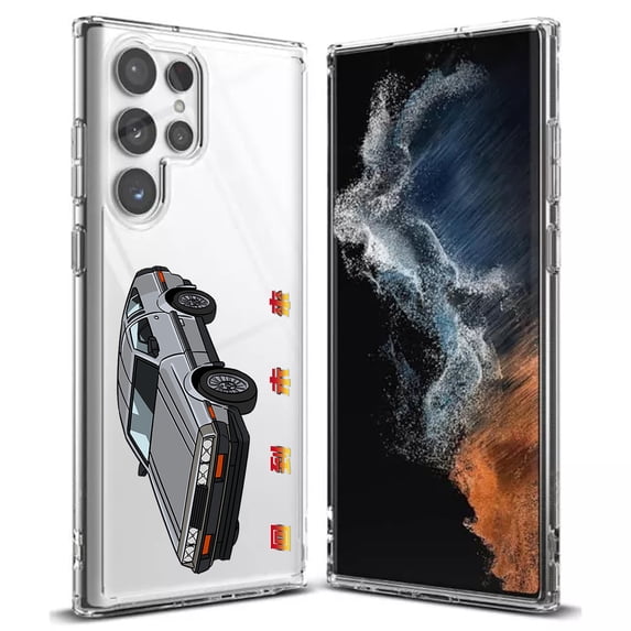 TalkingCase Slim Phone Case Compatible for Samsung Galaxy S22 Ultra 5G, DeLorean Print, Thin Light, Flexible, Soft, USA