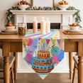 thumbnail image 3 of Table Runners 60 Inches Long, Happy Birthday Cotton Linen Kitchen Dining Coffee Table Runner for Party Home Decor, Colorful Balloon Ribbon Cake Tabletop Dresser Scarves Runner Decor 13x60 Inch, 3 of 9