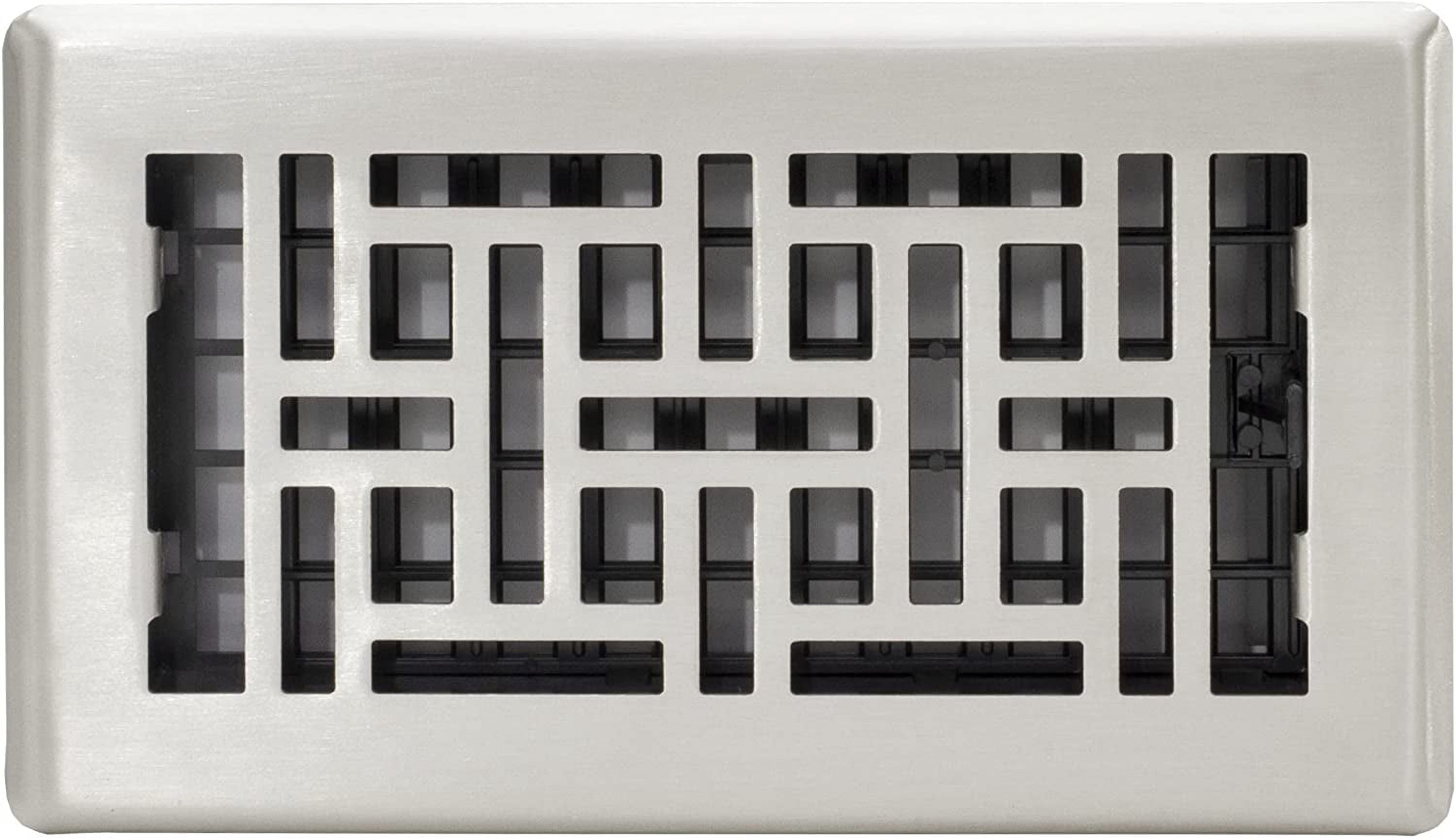 Decor Grates 4x12 Oriental Floor Register Vent Cover, Adjustable Airflow Control, Chrome (AJH412-C)