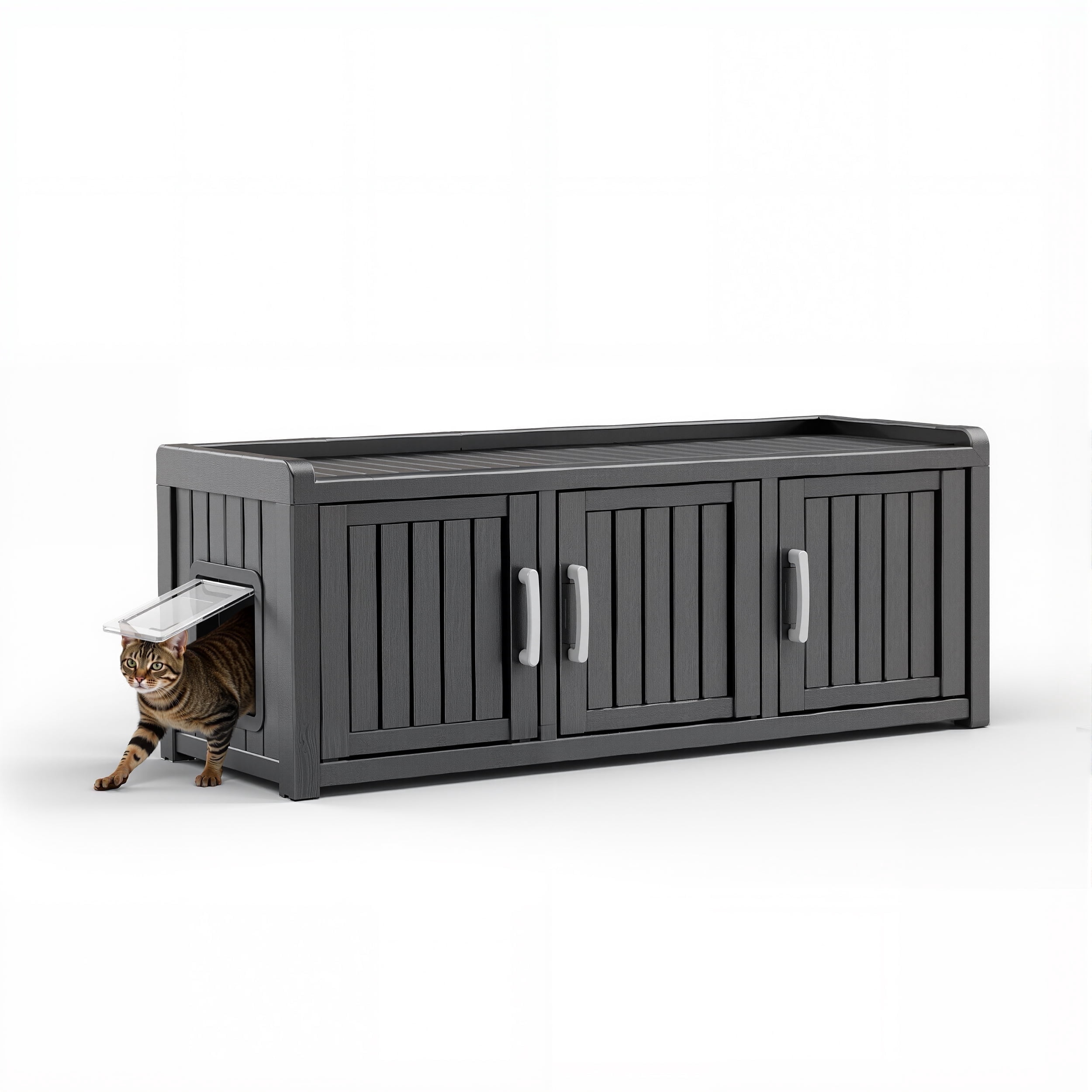 EasyUp Resin Space-Saving Hidden Cat Litter Box Enclosure for Small Spaces & Home Corners