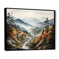 thumbnail image 2 of Designart "Mystic Range in Green Orange Mountains" Landscapes Floater Framed Canvas Wall Art, 2 of 7