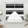 thumbnail image 5 of Grey Black White Striped Kitchen Window Curtains, Swag Curtains Valance for Bedroom Living Room Bathroom, Farmhouse Stripes Rod Pocket Window Treatment Curtain Block Drapes 2 Panels 36"x45", 5 of 9