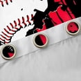 thumbnail image 4 of ManfeiUSA Flag Baseball Kitchen Curtains,Patriotic American Flag Black Out Curtains Pack of 2 (42x63 Each), Red White Black, 4 of 6