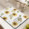 thumbnail image 3 of 2 Pack Washable Rubber Sunflower Cute Floral Dish Drying Mats for Kitchen Counter Home Large Coffee Bar Pad Accessories and Decor for Utensils Stemware (2pcs 18''x24''+19.5''x12''), 3 of 6