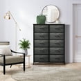thumbnail image 6 of Sorbus Dresser with 10 Faux Wood Drawers - Storage Unit Organizer Chest for Clothes - Bedroom, Hallway, Living Room, Closet, & Dorm Furniture - Steel Frame, Wood Top, & Easy Pull Polyester Fabric Bins, 6 of 9