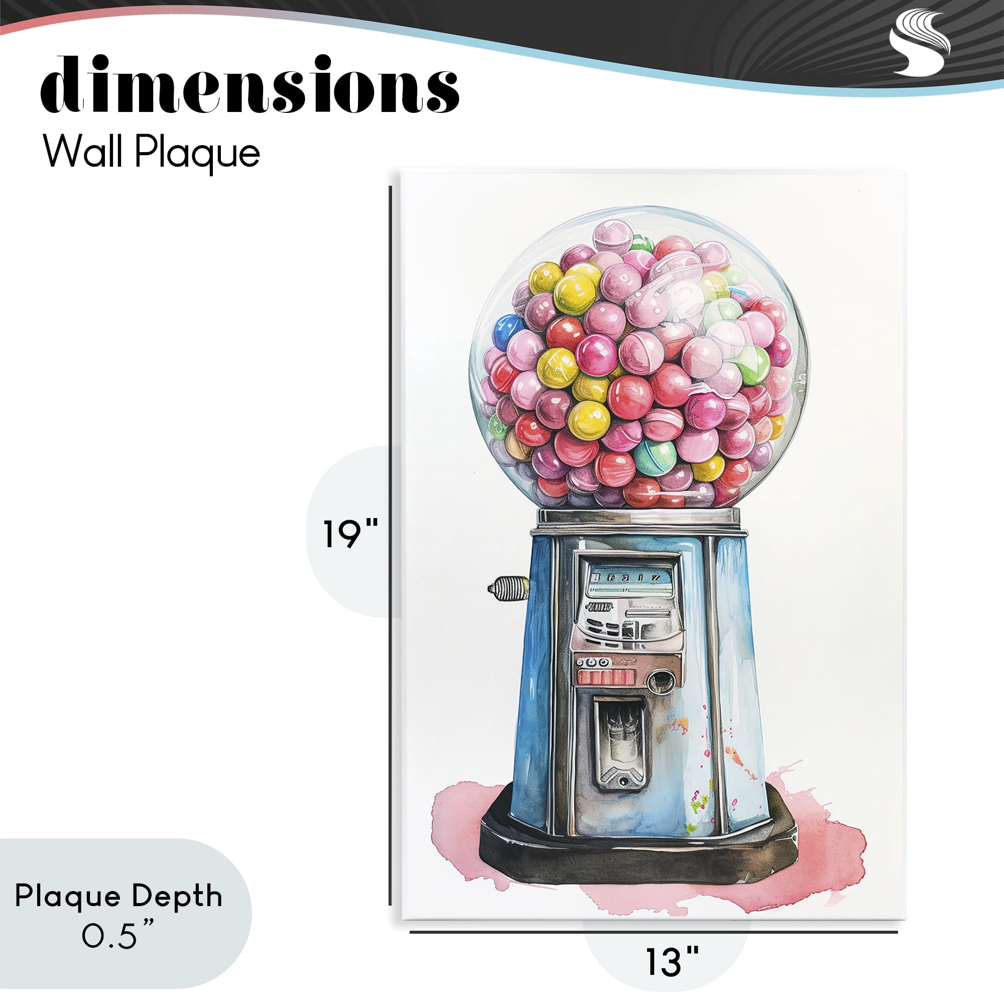 Stupell Industries Retro Gumball Machine Wall Plaque Art, design by Ray Powers