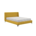 thumbnail image 1 of Queen Size Contemporary Upholstered Platform Bed, Mustard, 1 of 8