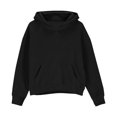 thumbnail image 6 of Besolor Sweatshirts for Kids Girls Fall Winter Fleece Lined Thermal Warm Long Sleeve Hooded Quarter Zipper Pullover Tops with Pocket(4-5 Years,Black), 6 of 6