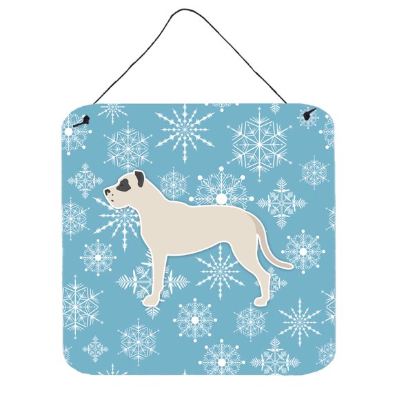 Winter Snowflake Design with Dog Art Wall or Door Hanging Prints