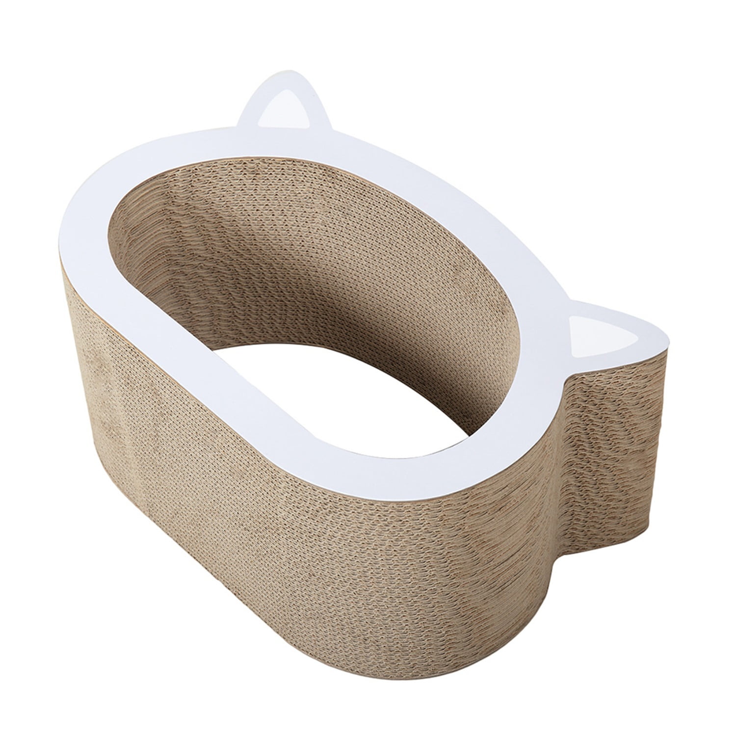 Pefilos 18" Cat Scratcher Lounge, Cat Scratching Post Cardboard for Indoor Cats, Scratch Pad with Catnip, Cat Bed Couch for House, Beige Pefilos 18" Cat Scratcher Lounge, Cat Scratching Post Cardboard for Indoor Cats, Scratch Pad with Catnip, Cat Bed Couch for House, Beige