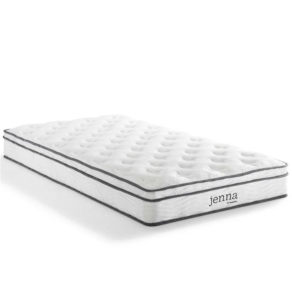 Pemberly Row 8" Modern Innerspring and Foam King Mattress in White