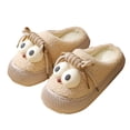 thumbnail image 2 of Woman Thick Bottom Add Velvet Winter Versatile Eye Plush Keep Warm Cotton Slippers, 2 of 3