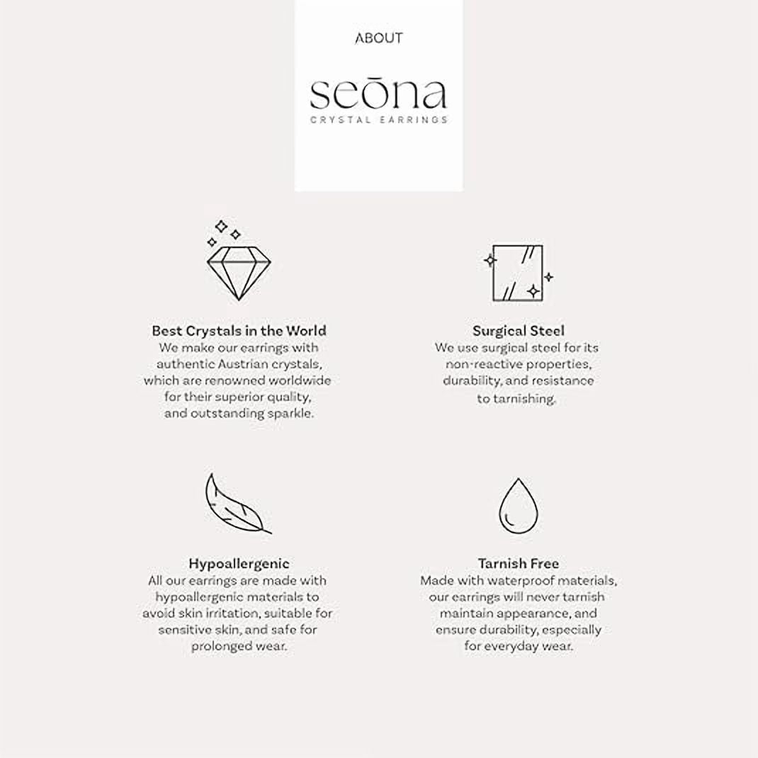 Seona Irene 4mm Cubic Cut Austrian Crystal Stud Earrings, Hypoallergenic Tarnish-Free Stainless Steel Jewelry for Women, Radiant Everyday Accessory – Small | Aquamarine