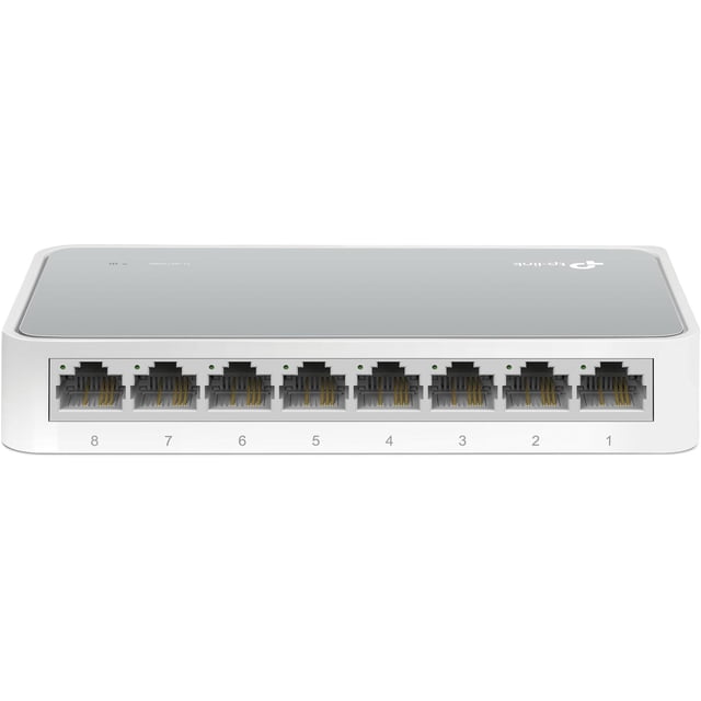 TP-Link 8 Port Fast Ethernet Switch, Desktop Ethernet Splitter, Ethernet Hub, Plug and Play, Fanless