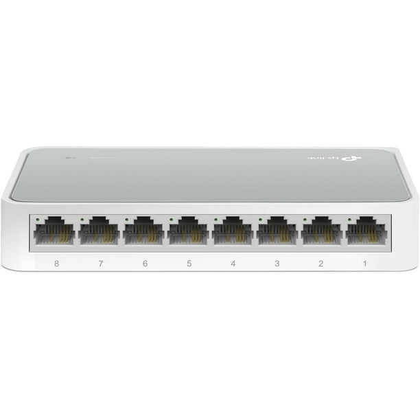 TP-Link 8 Port Fast Ethernet Switch, Desktop Ethernet Splitter, Ethernet Hub, Plug and Play, Fanless