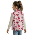 thumbnail image 2 of Uorisanigo Pink Strawberry Toddler Girls Boys Fleece Vest Full Zipper Sleeveless Jacket Warm Outwear Puffy Fuzzy Stand Up Collar Tank Top Fall Fashion Outfits Clothes Outwear, 2 of 7