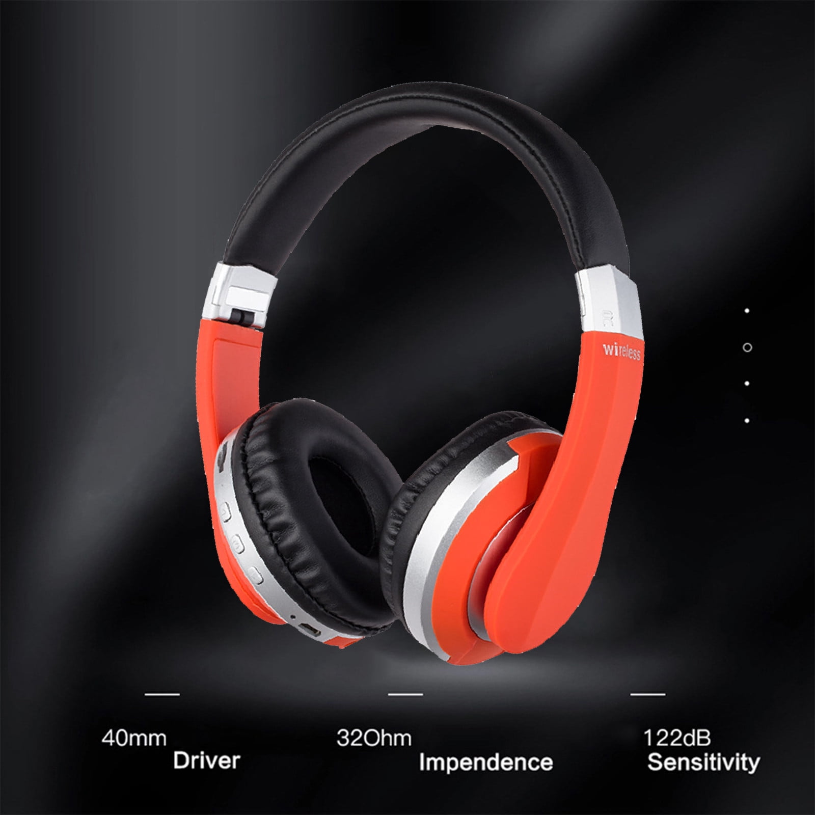 Wireless Headphones Over-Ear Headphones Active Noise Cancelling Bluetooth Headphones with Microphones, 42 Hours Playtime, HiFi Audio Adjustable Headphones for iPhone/Android/Samsung - Red
