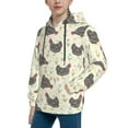 thumbnail image 2 of Pofeuu Chickens And Flowers Print Kids Pullover Hoodies Warm Thick Hooded Sweatshirt with Packet for Boys Girls-Small, 2 of 6