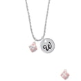thumbnail image 2 of Delight Jewelry Silvertone Small 3-D Pink Present Box with Bow Silvertone Script Initial Disc - W - Charm Necklace, 20"+3", 2 of 4