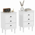 thumbnail image 1 of HOMCOM Ensemble de 2 Tables de Nuit, Tables de Nuit avec 3 Tiroirs pour Chambre, 1 of 10