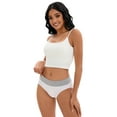 thumbnail image 4 of Unique Bargains Women's Mid-Waisted Color-Block Panties Full Coverage Briefs M White, 4 of 6