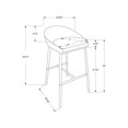 thumbnail image 2 of Monarch Specialties Bar Stool, Set Of 2, Counter Height, Kitchen, Metal, Pu Leather Look, White, Chrome, Contemporary, Modern, 2 of 4