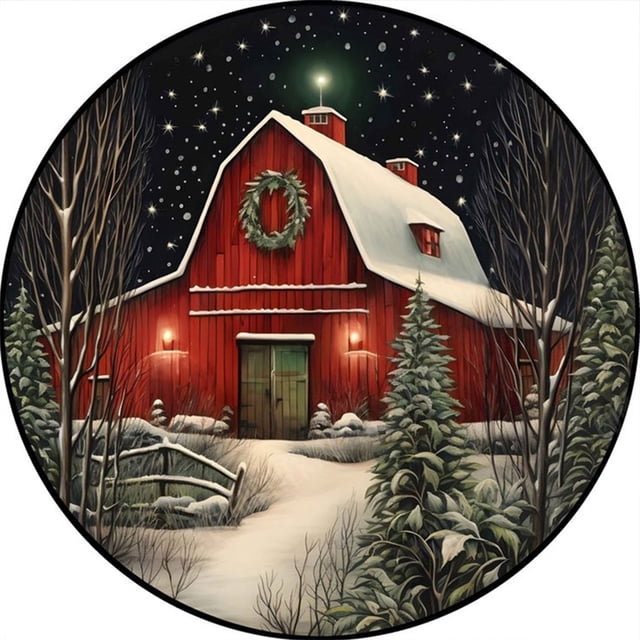 5D DIY Taladro Navidad Nieve Habitación Kit 30x30cm Rojo