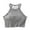 Grey, variant on The With Chest Pad Hanging Neck Sling Navel Vest Female Bra With Short Bottoming Coat.,Color:Grey