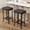 Black, variant on Set of 2 Bar Stools, 24" Counter Height with Leather Upholstered Seat, Compact Irregular Legs Stool for Small Spaces, Kitchen, Home Bar, Dining Room,Black