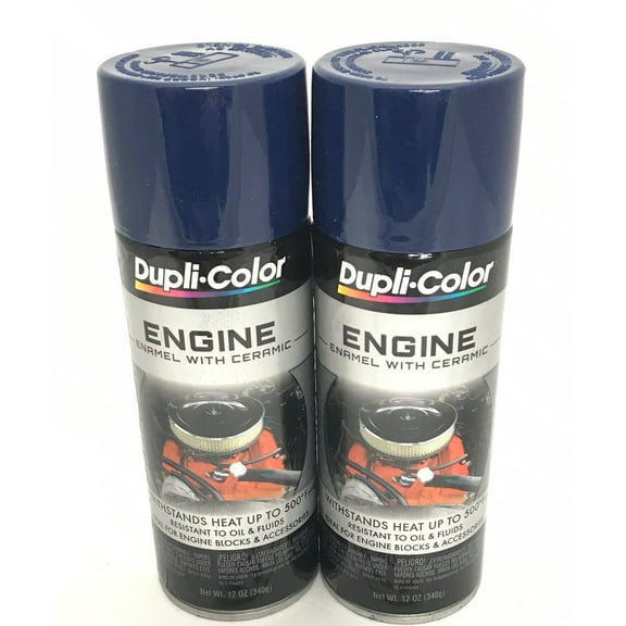 Duplicolor DE1606 - 2 Pack Engine Enamel Paint with Ceramic Ford Dark Blue - 12 oz