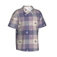 thumbnail image 3 of Xecao Heart Check Plaid print Hawaiian shirt - a stylish short-sleeve button-down for men, perfect for casual beach and tropical outings., 3 of 9