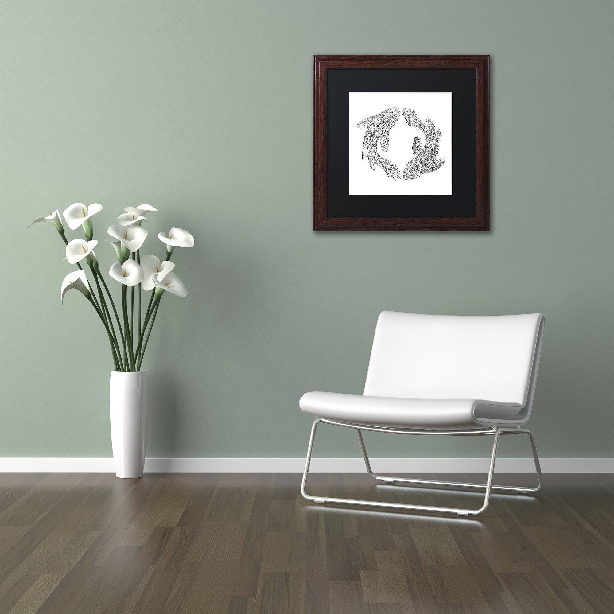 Trademark Fine Art "Koi Fishes" Canvas Art by Filippo Cardu, Black Matte, Wood Frame